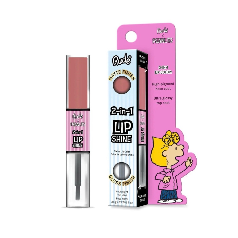 💎 RUDE COSMETICS Peanuts 2-in-1 Lip Shine Shade Sweet New In Box